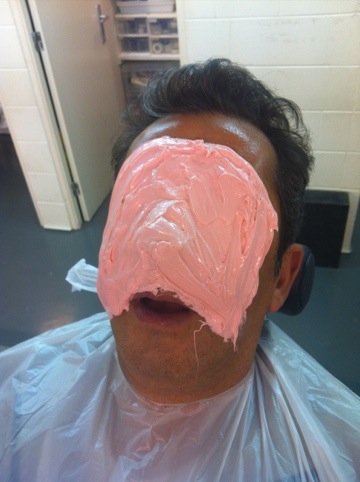 La cara con mascarilla